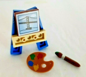 LEGO Minifigure Easel Paint Pallette Brush Artwork Bridge Art Painters Pallete - Picture 1 of 1