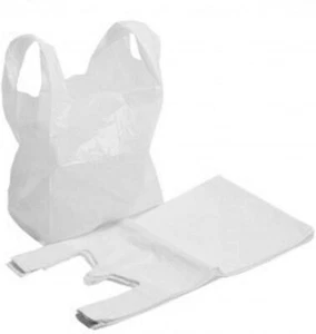 Plastic Vest Carrier Bags White - Supermarkets Stalls Shops 11x17x21 - Apx 200 - Picture 1 of 3