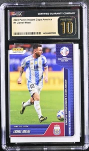 2024 Panini Instant Copa America 1 Lionel Messi card CGC 10 Gold Label Pristine - Picture 1 of 2