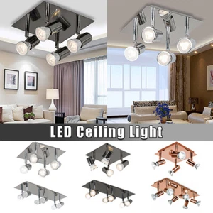 6 Way Ceiling Spotlight Fitting LED GU10 Adjustable Kitchen Spotlight Bar Lamp - Picture 1 of 27