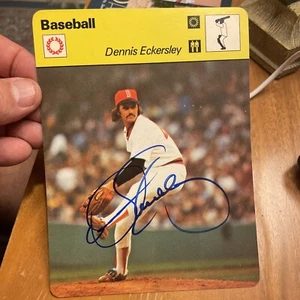 DENNIS ECKERSLEY Sportcaster Signed Card AUTO Red Sox HOF - Picture 1 of 3