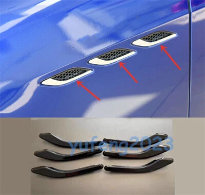 For Maserati Ghibli 2014-2021 6PCS Glossy Black Side Wing Air Vent Fender Cover Foto 1 de 3