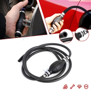 6Ft Black Liquid Transfer Siphon Manual Hand Hose Pump Tank Water Fuel Gasonline - Picture 1 of 12