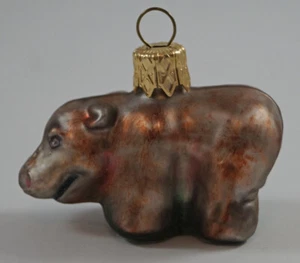 Nilpferd Nilpferd Weihnachtsbaum Glas Mini Ornament Feiertag Deko #62 - Bild 1 von 4