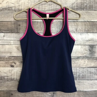 Traje de baño Tankini Victoria’s Secret azul marino/rosa para mujer talla S acolchado espalda deportiva Foto 1 de 4