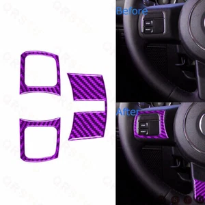 Steering Wheel Accent Cover Trim For Jeep Wrangler JK 11-17 Purple Carbon Fiber - Picture 1 of 7