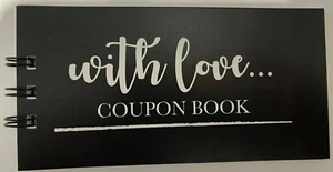 with love COUPON BOOK Black and white 12 coupons to fill ~ PERFECT GIFT! - Picture 1 of 3