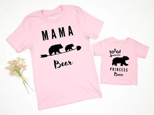 Mummy & Me Matching Bear & Princess Family T-Shirts for Mother & Daughter Set - Picture 1 of 7