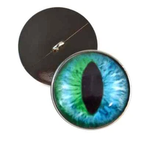 Pair Cheshire Cat Half Sphere Sew-On Glass Eyes for Taxidermy Jewelry Art - Picture 1 of 8