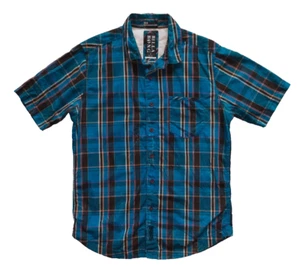 Billabong Blue Plaid Skater Embroidered Logo Cotton Shirt Men's Size: S - Picture 1 of 7