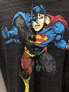 Superman Batman Flash Green lantern Mash up Dc Comics Justice League Gray Med T - Picture 1 of 9
