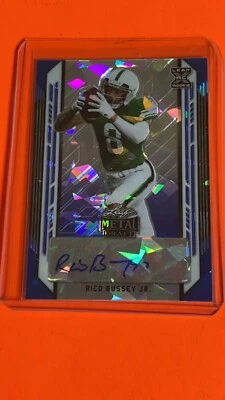 2021 Leaf Metal Draft - RICO BUSSEY JR - SSP Blue Crystals RC Auto /25 - Image 1 of 2