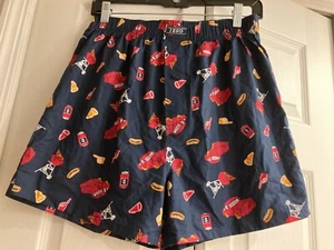 IZOD Cotton GAME DAY Boxer Shorts Tailgate Party Graphic~Grill/Hotdog/Megaphone - Picture 1 of 6