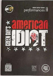 American Idiot National Tour Playbill Oct 2024 Los Angeles Ahmanson Theatre - Imagen 1 de 2