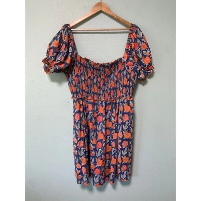 eShakti Women's Artisanal Collection Floral Puff Stretchy Bust Midi Dress - Image 1 of 4