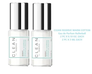 2 PC Clean Reserve WARM COTTON Eau de Parfum Rollerball Duo 2X0.10 OZ NEW.NO.BOX - Picture 1 of 1