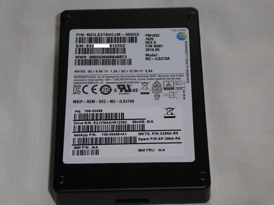 Samsung 3.84TB PM1633 MZILS3T8HCJM-000G3 SAS 2.5'' 12Gb/s Solid State Drive SSD - Bild 1 von 2