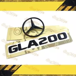 NEW MERCEDES BENZ GLA200 + X156 STAR BADGES REAR TRUNK EMBLEMS Gloss Black - Foto 1 di 1