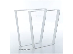 mina concept Tischgestell Tischkufe Flachstahl Weiß V F 8008 W 1 Stück - Bild 1 von 6