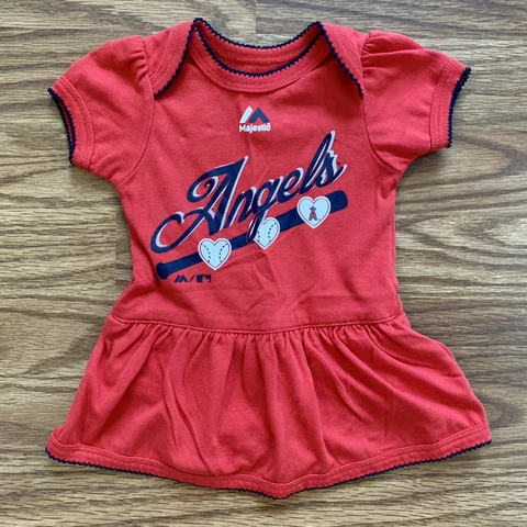 MLB Los Angeles Angels Baseball Baby Girl 0-3 Months Short Sleeve Bodysuit Dress Cover