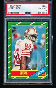 1986 Topps JERRY RICE Rookie #161 PSA 8 - Picture 1 of 2
