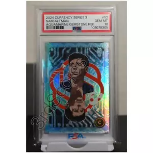 Piedra preciosa Sam Altman aguamarina (08/15) #52 - Cardsmiths serie 3 - PSA 10 - Imagen 1 de 6