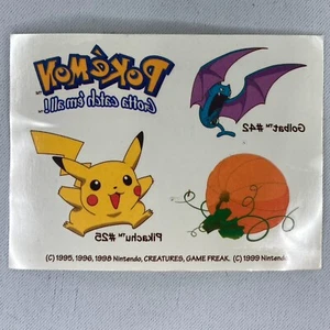 1999 Pokemon temporäre Tattoos Pikachu #25 Golbat #45 Nintendo SELTENE BILDER NOS - Bild 1 von 4