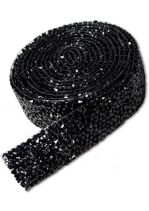 114" Lenght, 0.59" W (1.5 CM), Crystal Rhinestone Diamond Sparkling Bling Ribbon - Picture 1 of 1