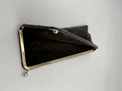 Vintage Eel Skin Eyeglass Case Brown Korea Soft Leather Glasses Holder Wallet - Image 1 of 4