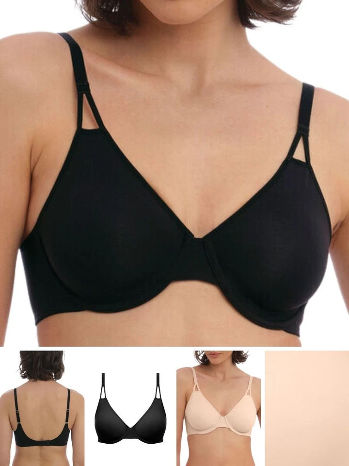 Wacoal Accord Bra Moulded Underwired Non Padded Bras Black Frappe Lingerie - Image 1 of 1