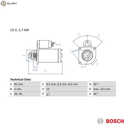 STARTER 0 986 022 061 FOR VAUXHALL ZAFIRA/Mk/III VECTRA ASTRAVAN SIGNUM  OPEL - Image 1 of 4