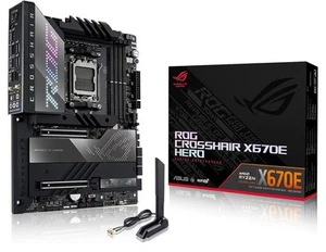 ASUS ROG Crosshair X670E Hero AMD AM5 Ryzen Desktop 7000-9000 ATX Motherboard - Photo 1/24