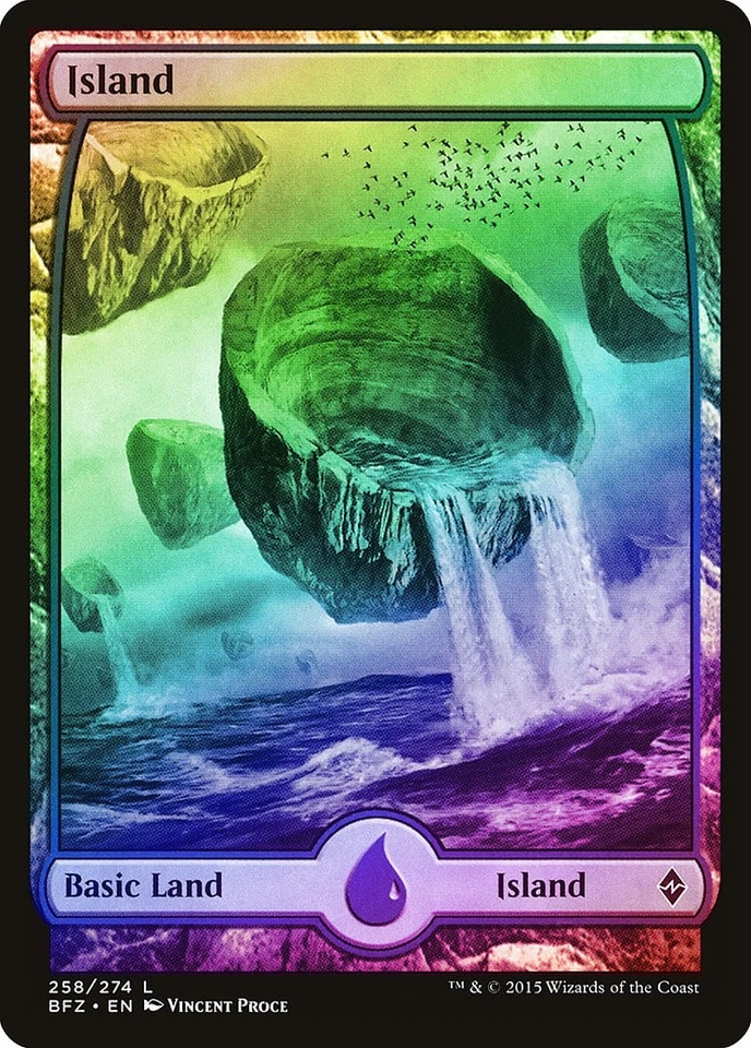 Island (258) FOIL Battle for Zendikar NM Extended / Full Art CARD ABUGames - Image 1 of 1