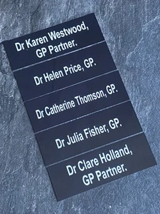 Custom Metal Door Signs Personalised Printed Name Sizes Plaque Gate Office Black - Picture 1 of 18