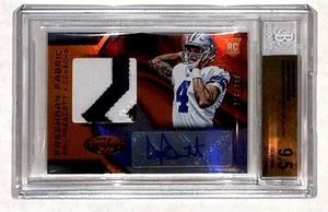 2016 Certified Freshman Fabric patch Dak Prescott RC Auto /199 BGS 9.5 - Picture 1 of 2