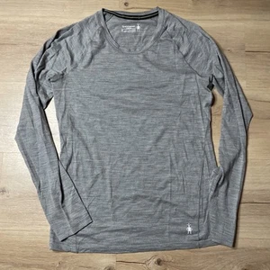 Smartwool 150 Merino Wool Base Layer Women Sz Medium Grey Lightweight Top - Picture 1 of 5