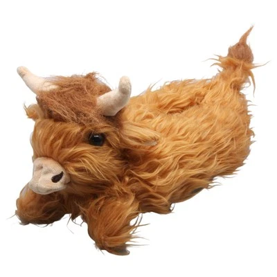 Büffel Tier Hausschuhe Pantoffel Schlappen Puschen Plüsch Textilsohle Herren - Bild 1 von 3