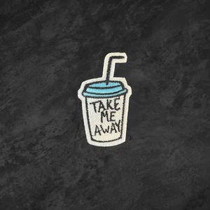 Take Me Away Tumbler Mug Straw Drink Patch Embroidered Iron On Applique - Picture 1 of 4