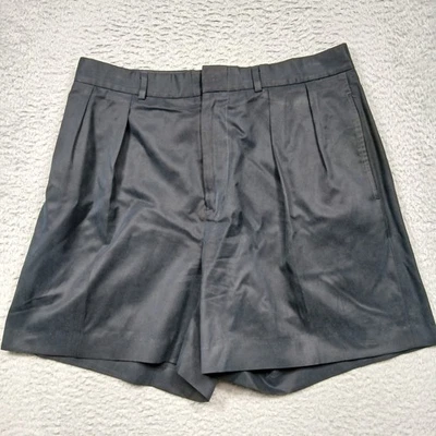 Polo Ralph Lauren Silk Cotton Shorts Men's 33 Black Pleated Dress Style - Image 1 of 4