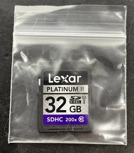 Genuine Lexar Platinum II 32GB SDHC I Memory Card Class 10 100x Tested Working - Picture 1 of 4