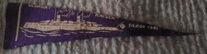 WW1 GERMANY KAISER Battleship Holsum Bread Navy Ship Felt Pennant WWI German - Picture 1 of 2