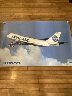 Vintage Pan Am Airlines 747 Poster 42x28” 1979 NOS Never Distributed - Image 1 of 4