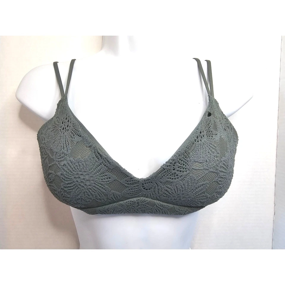 Sujetador de encaje inalámbrico Aerie Real Sunnie Olive Green Talla 32C 1 LLAMADA Foto 1 de 4