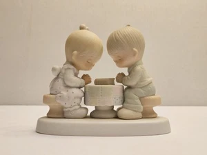 Precious Moments E-5214 "Prayer Changes Things" Porcelain Figurine 1980 No Box - Picture 1 of 13