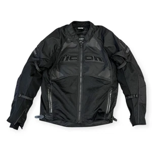 Icon Contra 2 D30 Armored Sport Fit Stealth Black Motorcycle Jacket Men’s M - Bild 1 von 11