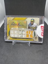 2017 Topps Triple Threads Rickey Henderson Jersey Relic Auto Gold #9