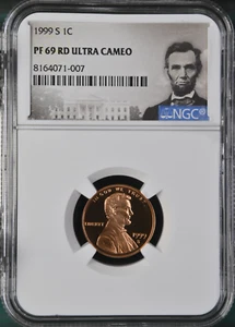 1999 S Lincoln Memorial 1C NGC PF 69 RD Ultra Cameo Portrait Label - Picture 1 of 2