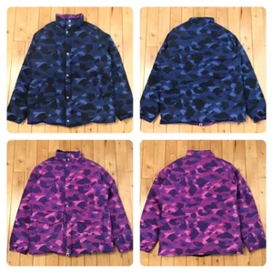 Reversible BAPE Puffer Down jacket purple camo x blue camo A Bathing Ape Size L - Picture 1 of 10