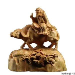 Premium Feng Shui Lao Tse reitender Stier Holzstatue: Ein Leuchtfeuer taoistischer Weisheit - Bild 1 von 5