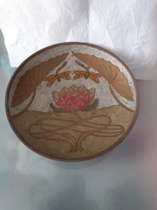Vintage kleines Geschirr aus Messing signiert A Dellaux. Made in India, Libelle Thema 19,5 cm - Bild 1 von 10
